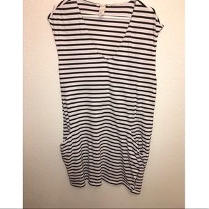 Black/white striped dress